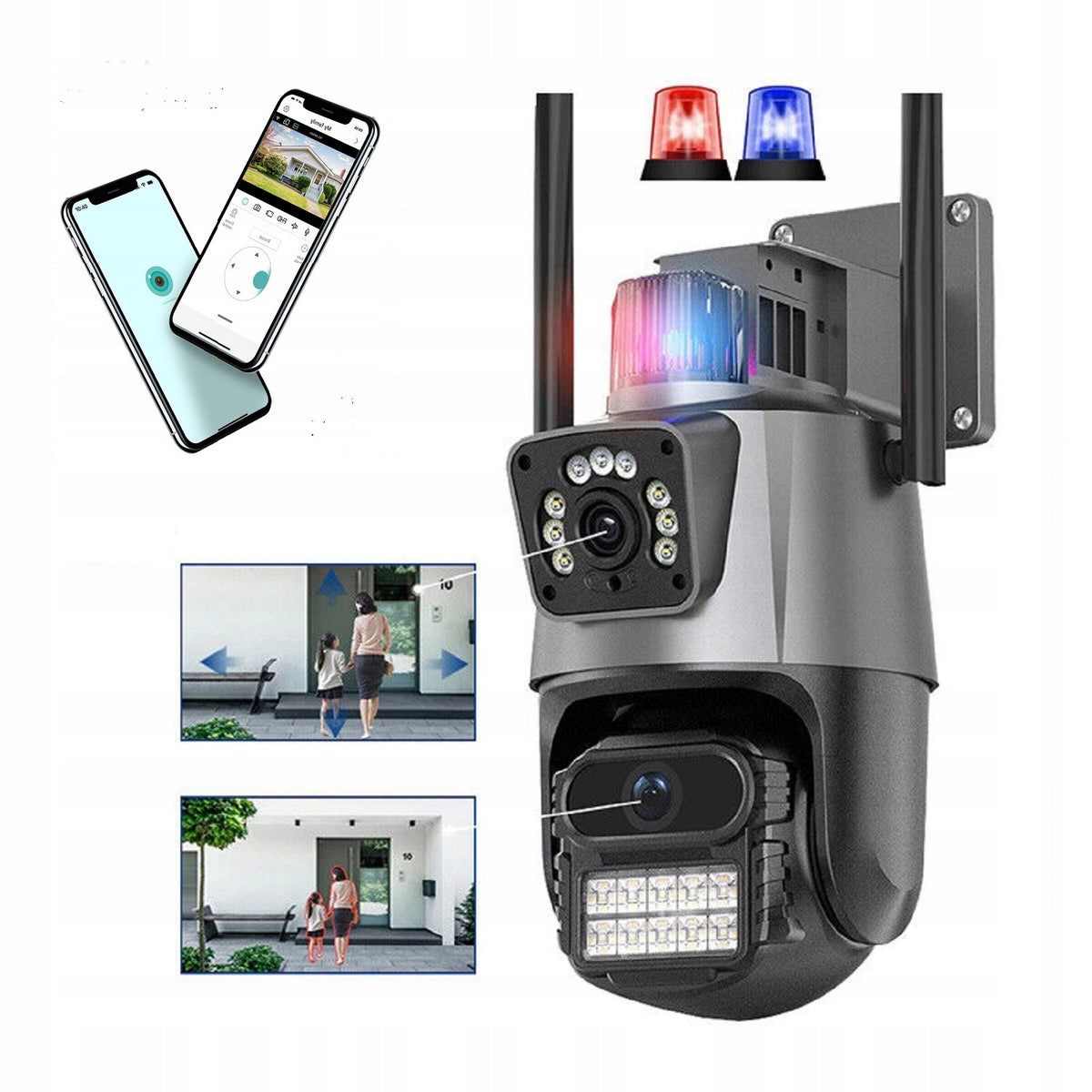 HOMKEL IP Camera SMART Outdoor Rotating Dual WiFi ALARM