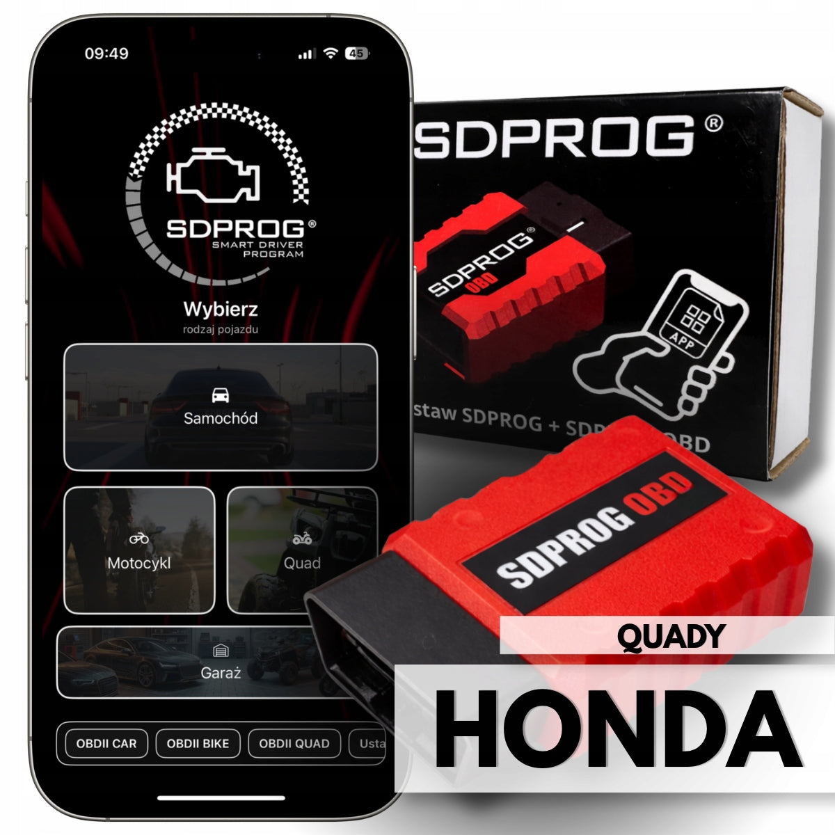 HONDA Diagnostic Tester program SDPROG + scanner obd2 quad diagnostics