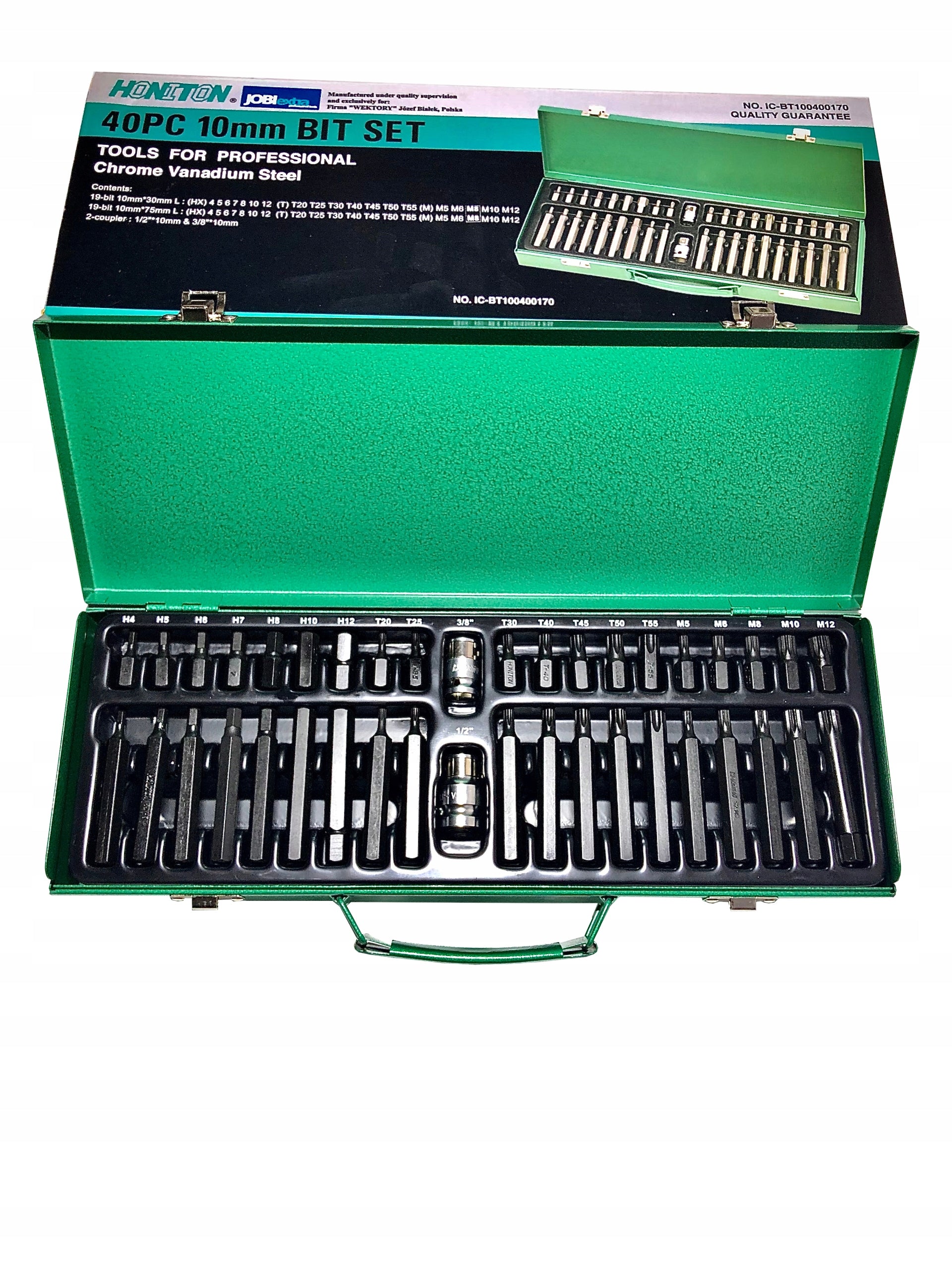 HONITON torx bit set imbus spline 1/2" 40 elements H4013