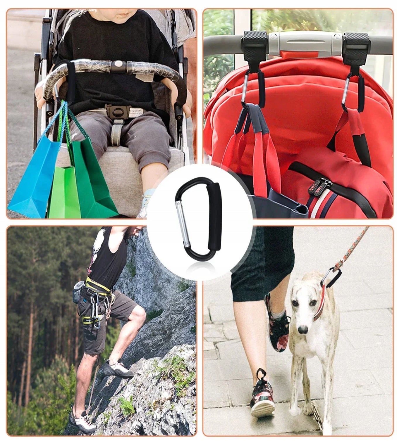 HOOK ATTACHMENT PENDANT HOLDER FOR TROLLEY BAG SHOPPING CARABINER EAN (GTIN) 5903794435889