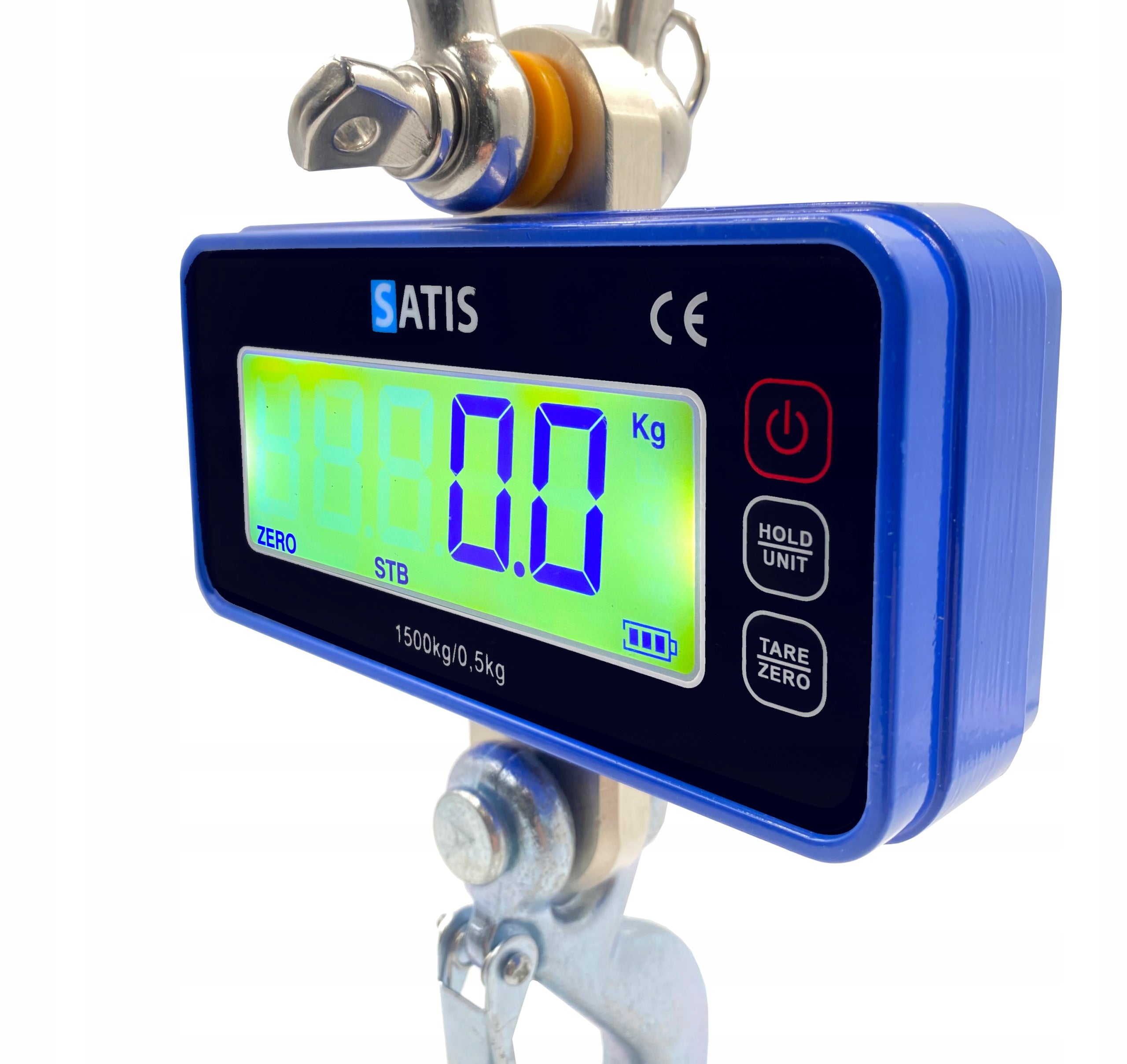 HOOK SCALE 1,5T 1500KG FOR ELECTRONIC BATTERIES + REMOTE CONTROL SOLID LCD SATIS Manufacturer code Waga hakowa elektroniczna na baterie do 1,5T