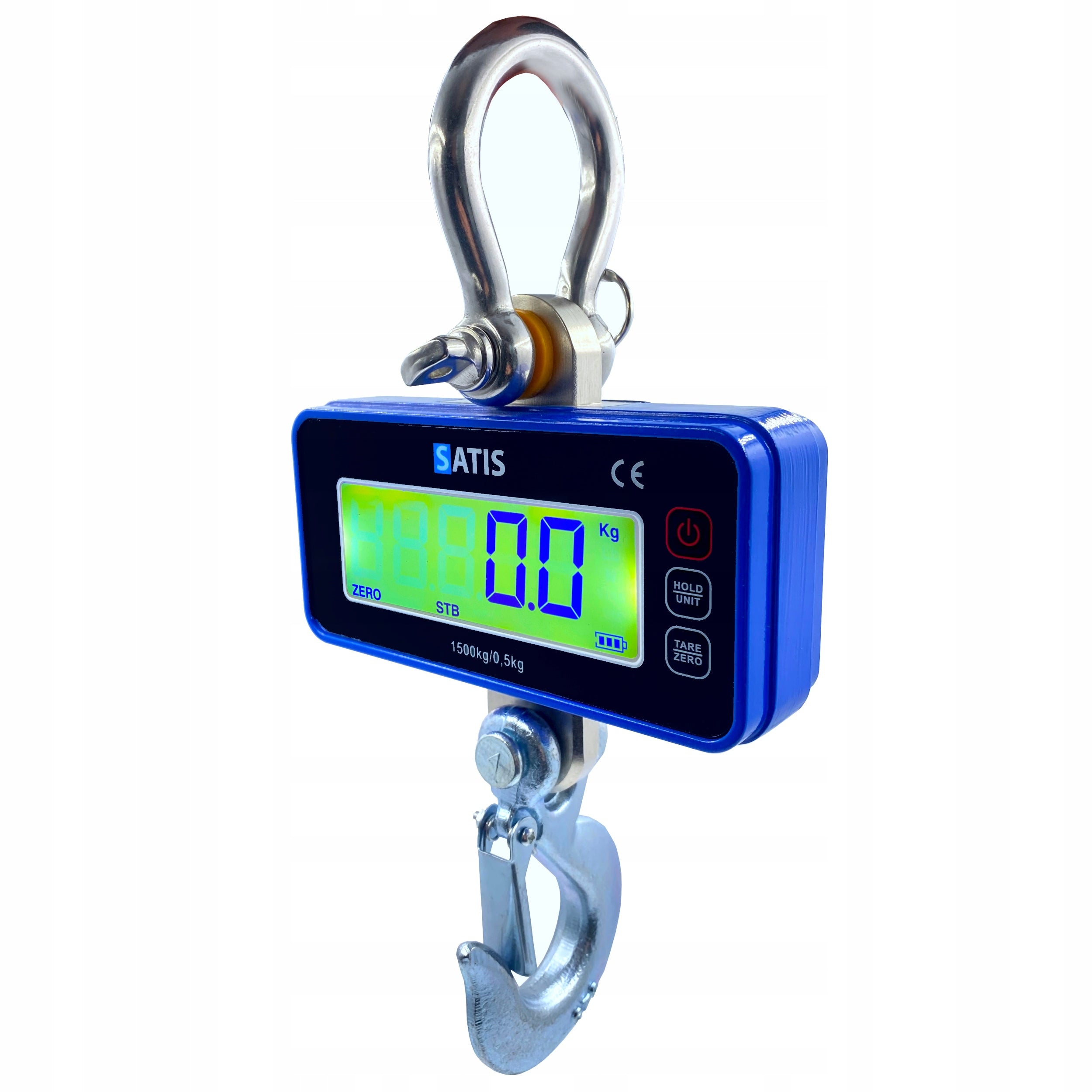 HOOK SCALE 1,5T 1500KG FOR ELECTRONIC BATTERIES + REMOTE CONTROL SOLID LCD SATIS Packaging status original