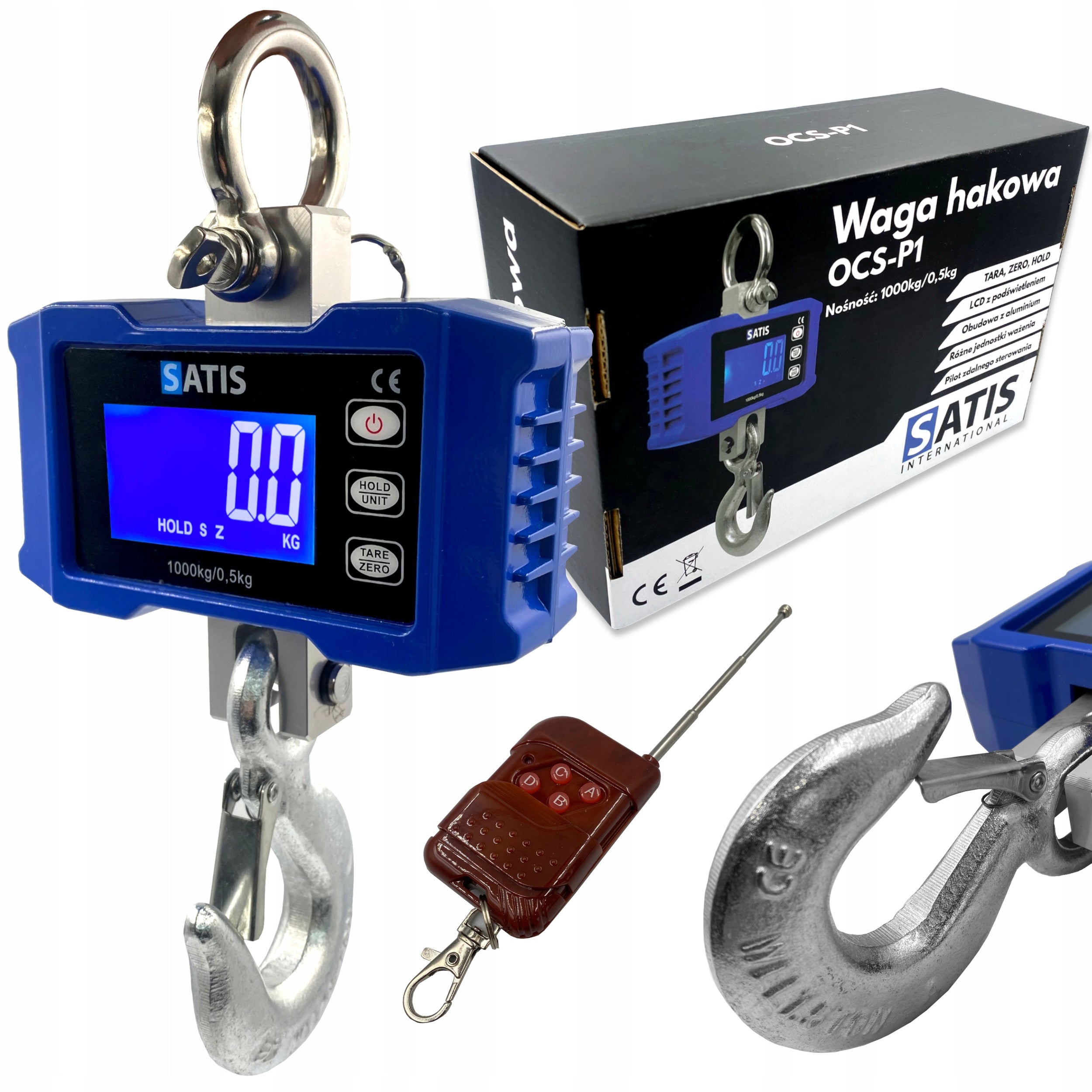 HOOK SCALE 1T 1000KG ELECTRONIC BATTERY OPERATED + CHARGER + REMOTE CONTROL