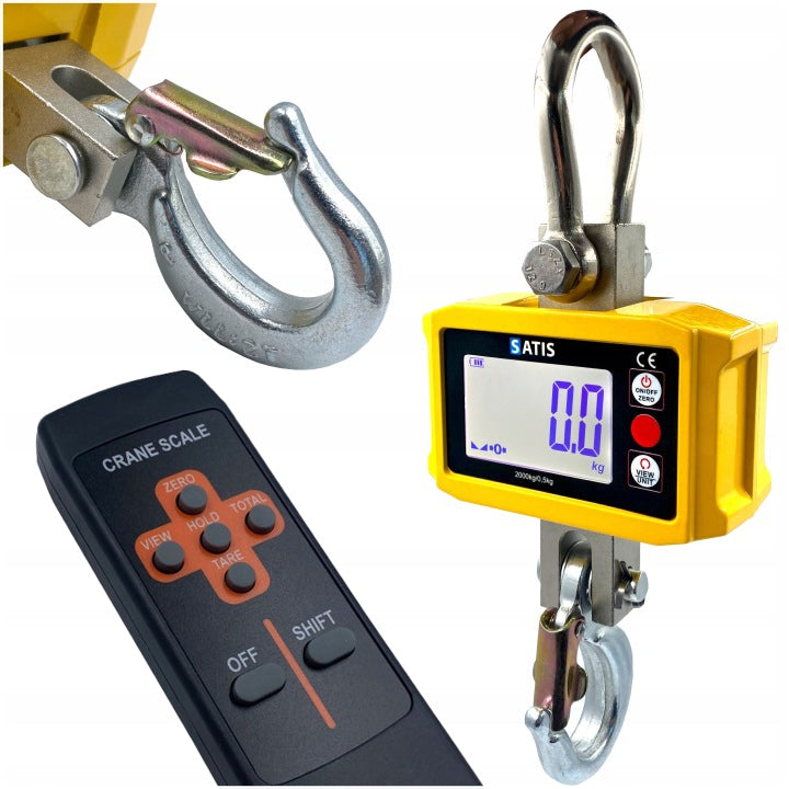 HOOK SCALE 2T 2000KG ELECTRONIC BATTERY OPERATED + CHARGER + REMOTE CONTROL