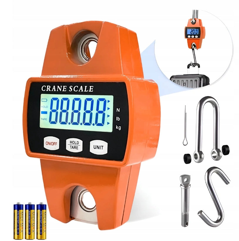 HOOK SCALE ELECTRONIC CRANE FISHING HANGING INDUSTRIAL UP TO 300 KG