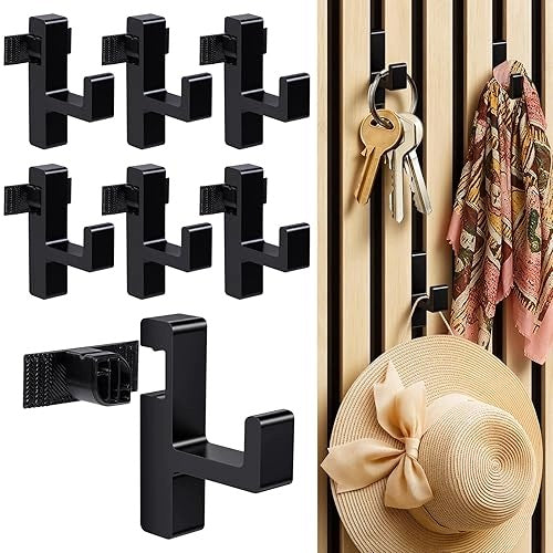 HOOKS FOR ACOUSTIC PANELS BLACK HANGERS WITHOUT DRILLING 6 PIECES
