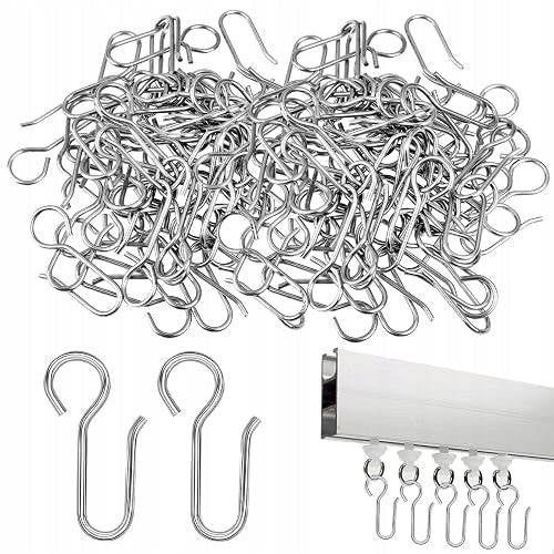 HOOKS FOR SHOWER CURTAIN METAL S STAINLESS STEEL SHAPE 60 PCS.