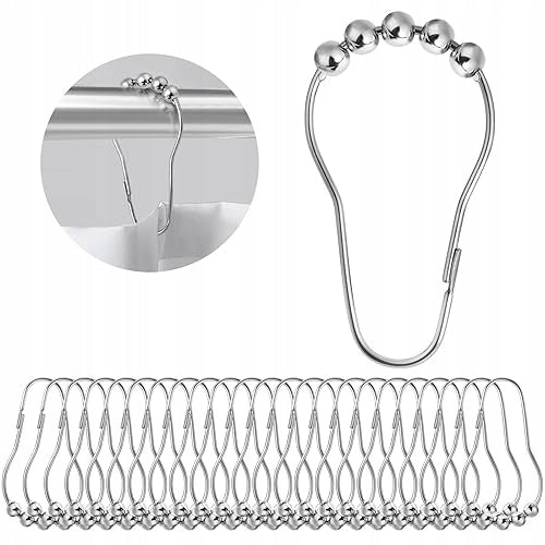 HOOKS FOR SHOWER CURTAINS STEEL 24 PCS. RINGS МЕТАЛ