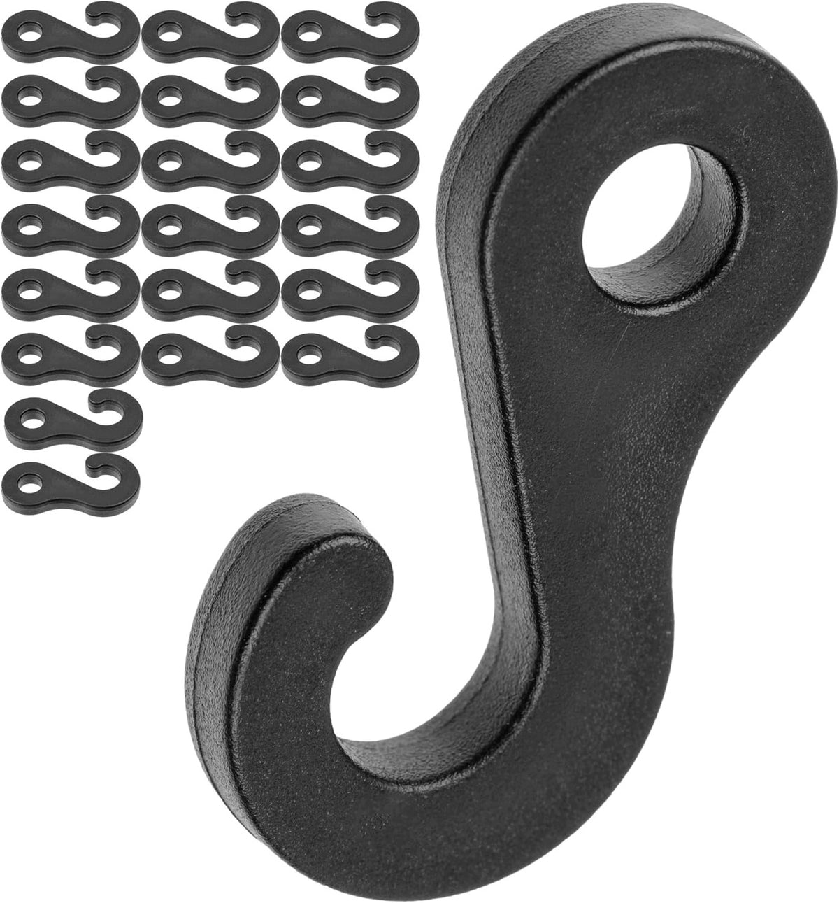 HOOKS FOR TENSION ROPES MADE OF PLASTIC BLACK 24 PCS FOR TENTS