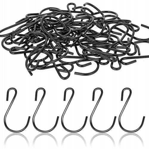 HOOKS S BLACK FOR HANGING 3 2 CM STAINLESS STEEL SET OF 50