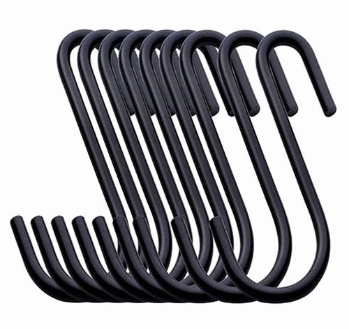 HOOKS S FOR HANGING BLACK STEEL 32 PIECES SET ORGANIZATION