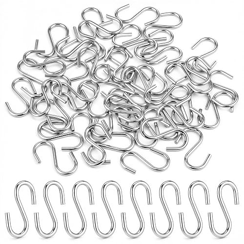 HOOKS S SILVER STEEL FOR HANGING 2 5 CM SET OF 50 PCS METAL