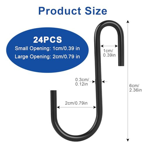 HOOKS S STEEL SILVER FOR HANGING 24 PIECES HOME ORGANIZATION Manufacturer code SWC5908151115145