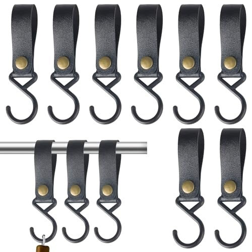 HOOKS S WITH LEATHER LOOP METAL FOR KITCHEN ORGANIZATION 8 PCS Brand no brand