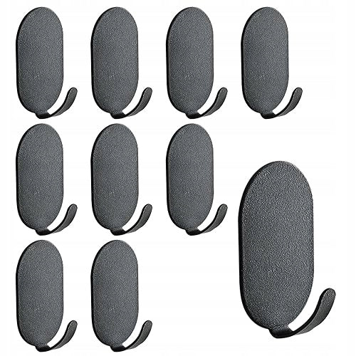 HOOKS SELF-ADHESIVE STEEL WATERPROOF TOWELS KITCHEN BATHROOM 10 PCS
