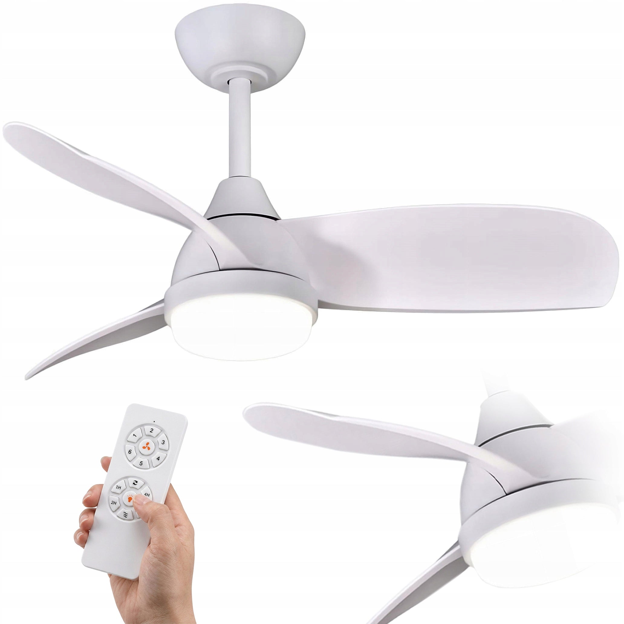 HORIZON DC LED Ceiling Fan White - 91cm | Energy Efficient LED Lamp
