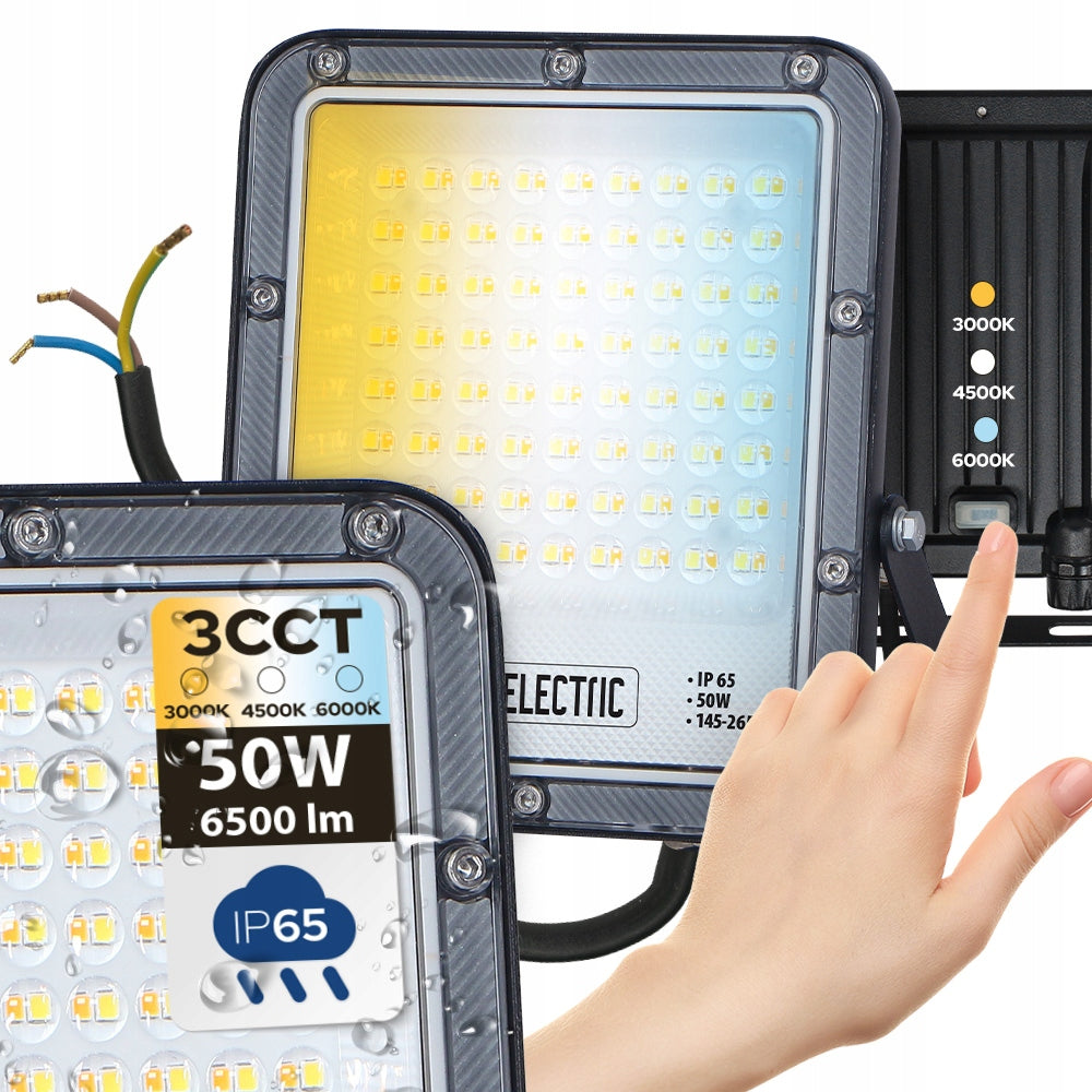 HOROZ LED Floodlight Halogen Lamp PALLAS 50W 3CCT Outdoor IP65