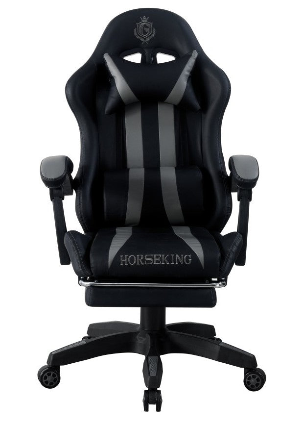 HORSEKING GAMING CHAIR WITH SWIVEL FOOTREST FOR PLAYING CHAIR GREY Manufacturer code ms45 szary