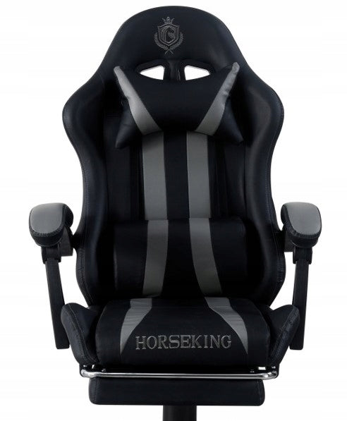 HORSEKING GAMING CHAIR WITH SWIVEL FOOTREST FOR PLAYING CHAIR GREY Packaging status original