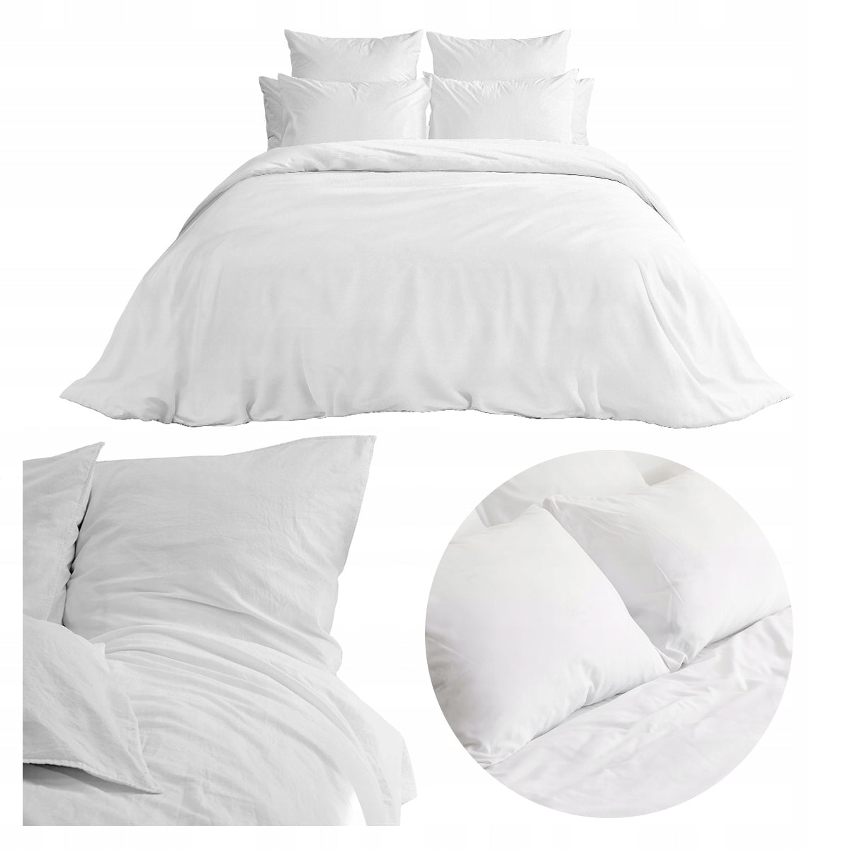 HOTEL BEDDING 160x200 cm WHITE COTTON 140 gr + PILLOWCASE 70x80 cm