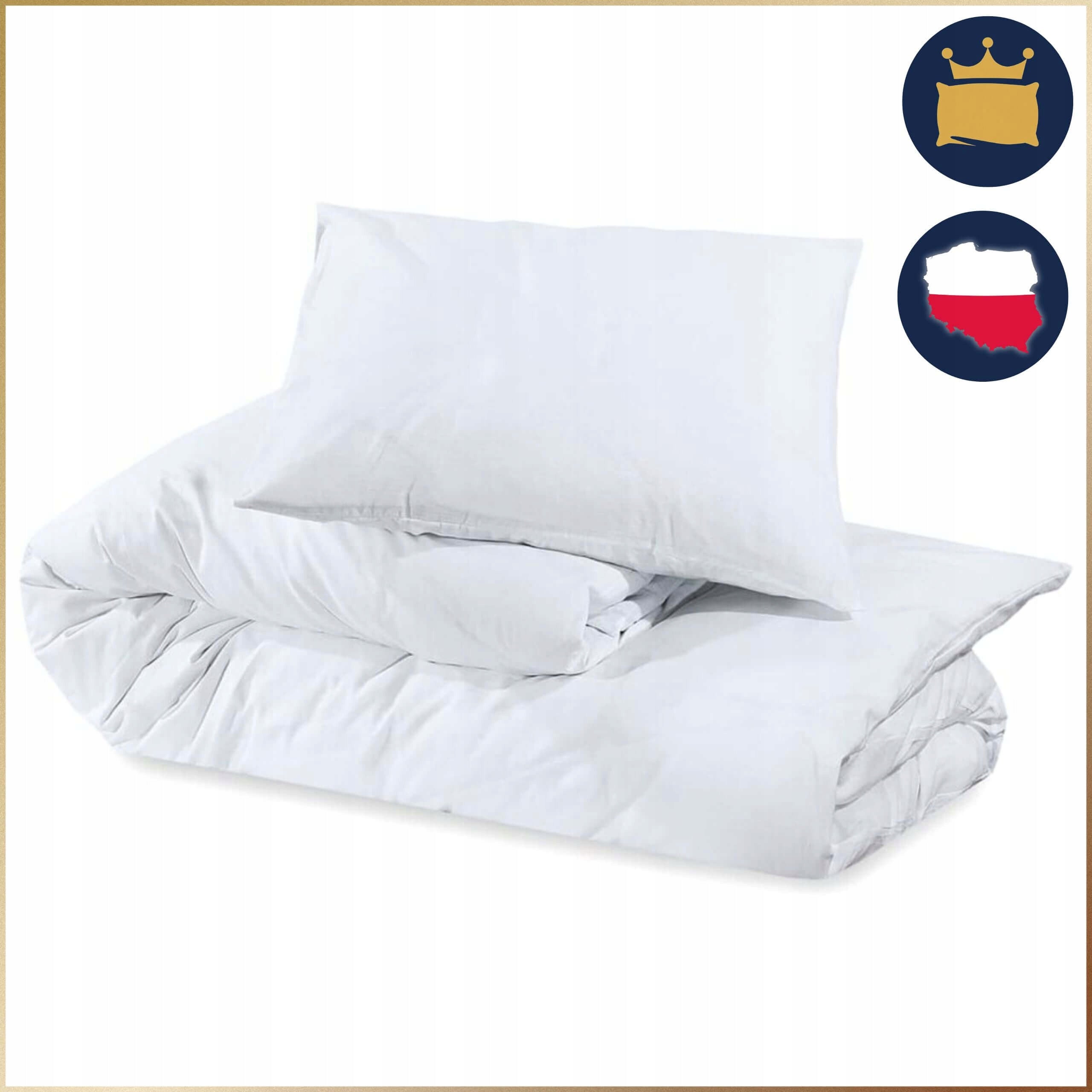 HOTEL BEDDING WHITE 160X200 + 50X70 COMFORTABLE DURABLE 100% COTTON 165G Length of comforter cover 200 cm