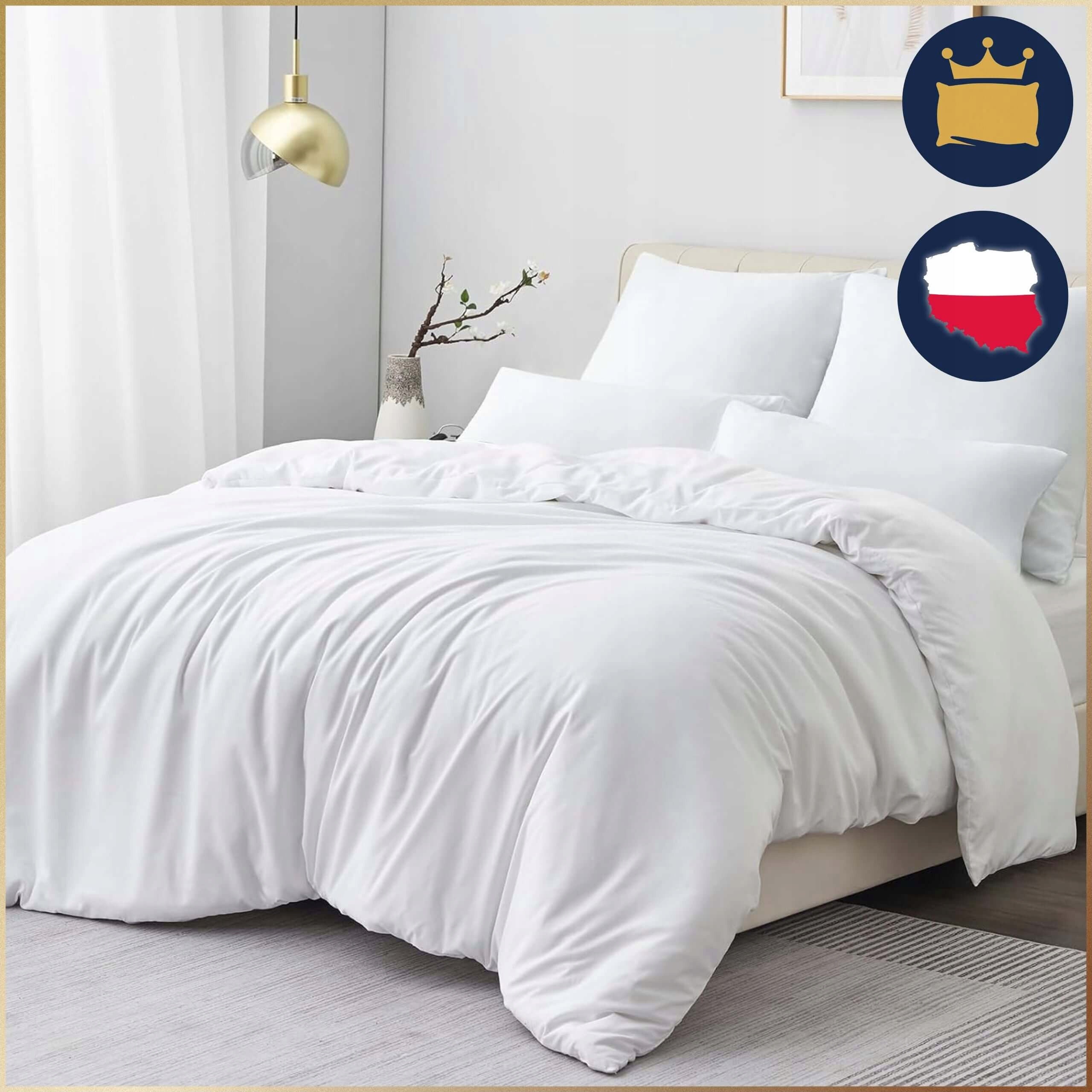 HOTEL BEDDING WHITE 160X200 + 50X70 COMFORTABLE DURABLE 100% COTTON 165G Manufacturer code KOMPLET POŚCIELI HOTELOWEJ GRUBA 160X200
