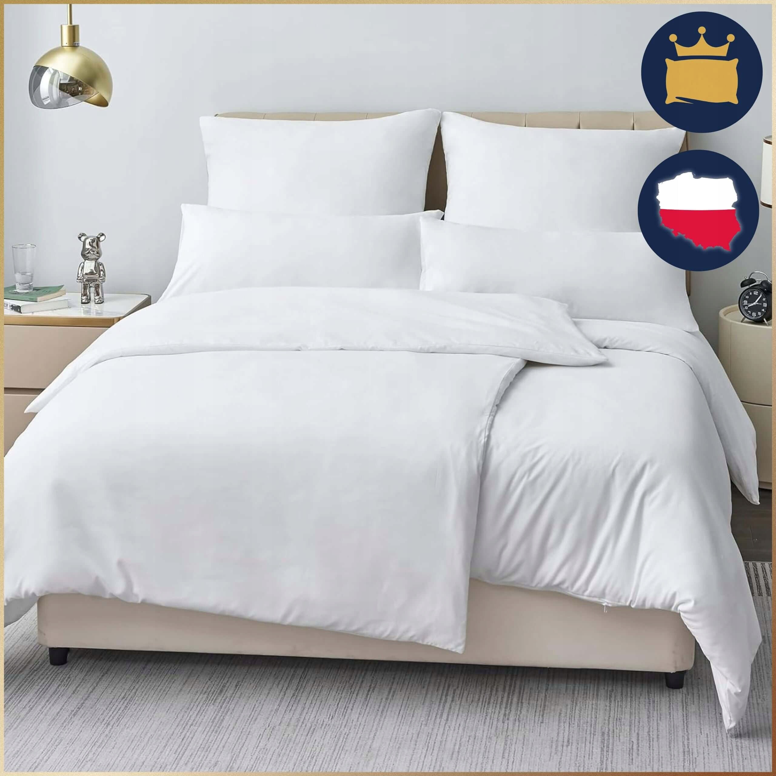 HOTEL BEDDING WHITE 160X200 + 50X70 COMFORTABLE DURABLE 100% COTTON 165G Material cotton