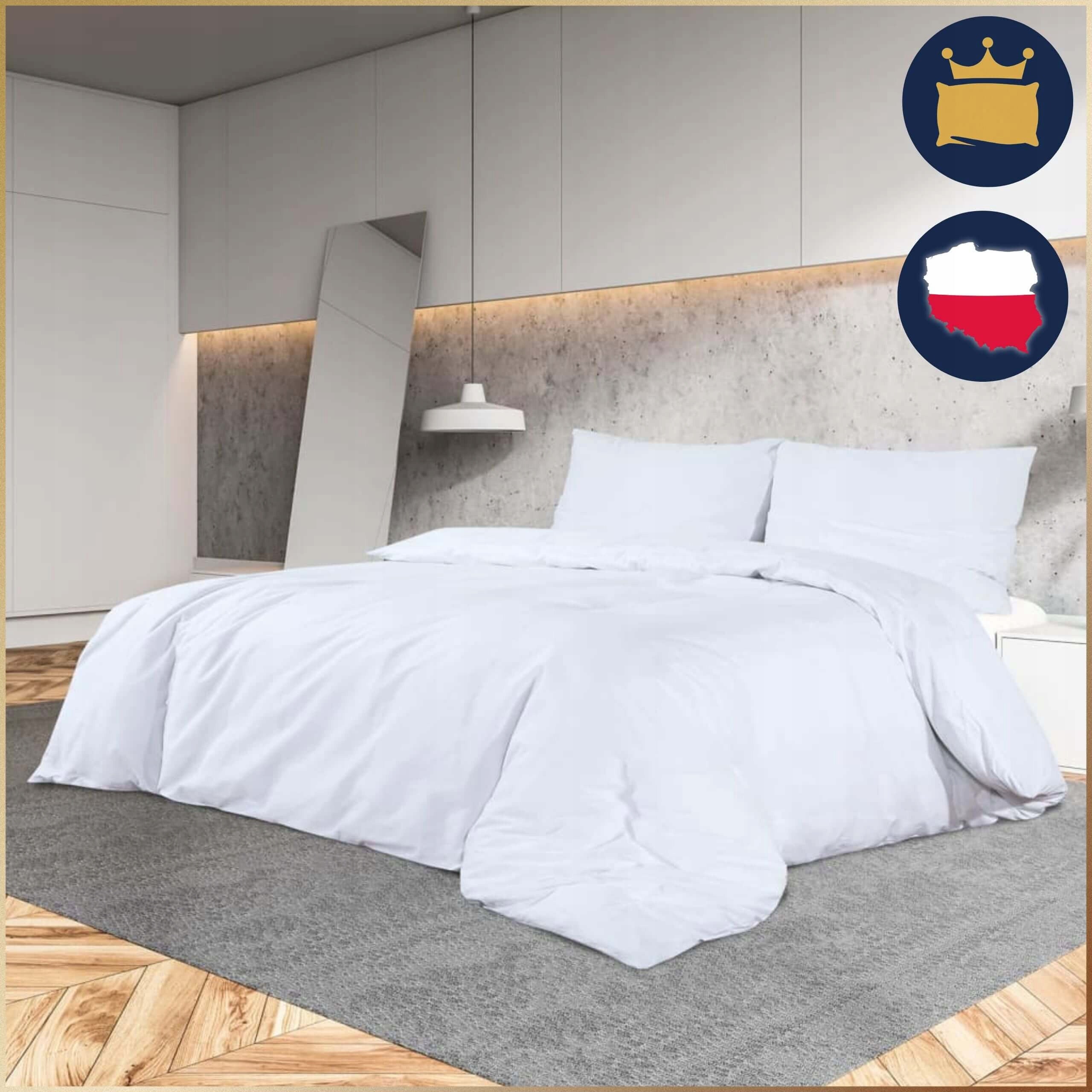 HOTEL BEDDING WHITE 160X200 + 50X70 COMFORTABLE DURABLE 100% COTTON 165G Quilt dimensions 160x200cm