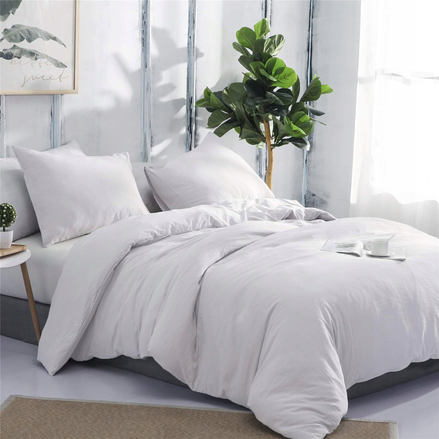 HOTEL BEDDING WHITE 220x200 4 PILLOWCASES 100% COTTON SET OF 5 PARTS Manufacturer code POŚCIEL HOTELOWA BIAŁA 100% BAWEŁNA