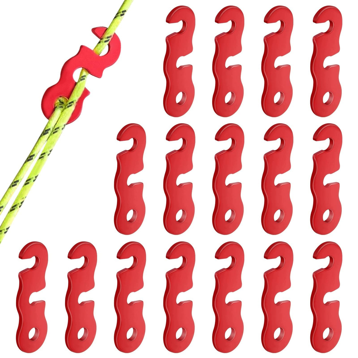 HOTUT ALUMINUM ALLOY ROPE TENSIONER 16 PIECES TENT ROPE TENSIONER