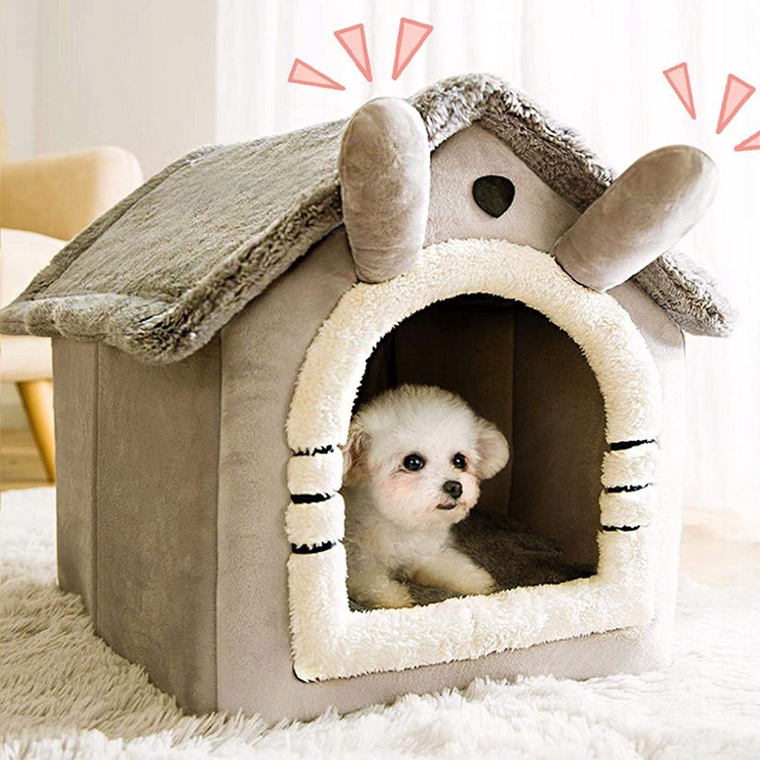 HOUSE with ears for cat dog BED 2in1 M I154 Brand no brand