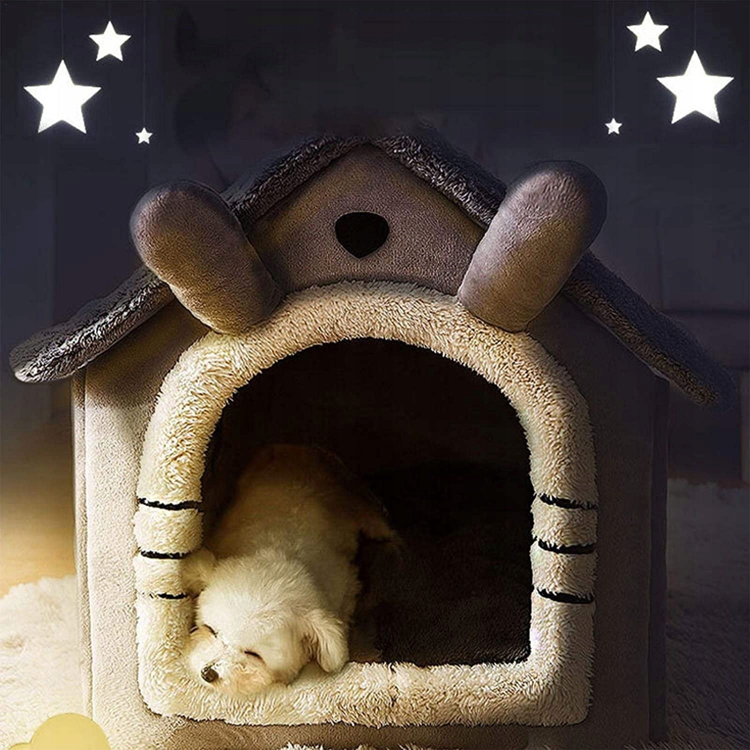 HOUSE with ears for cat dog BED 2in1 M I154 Length 41 cm