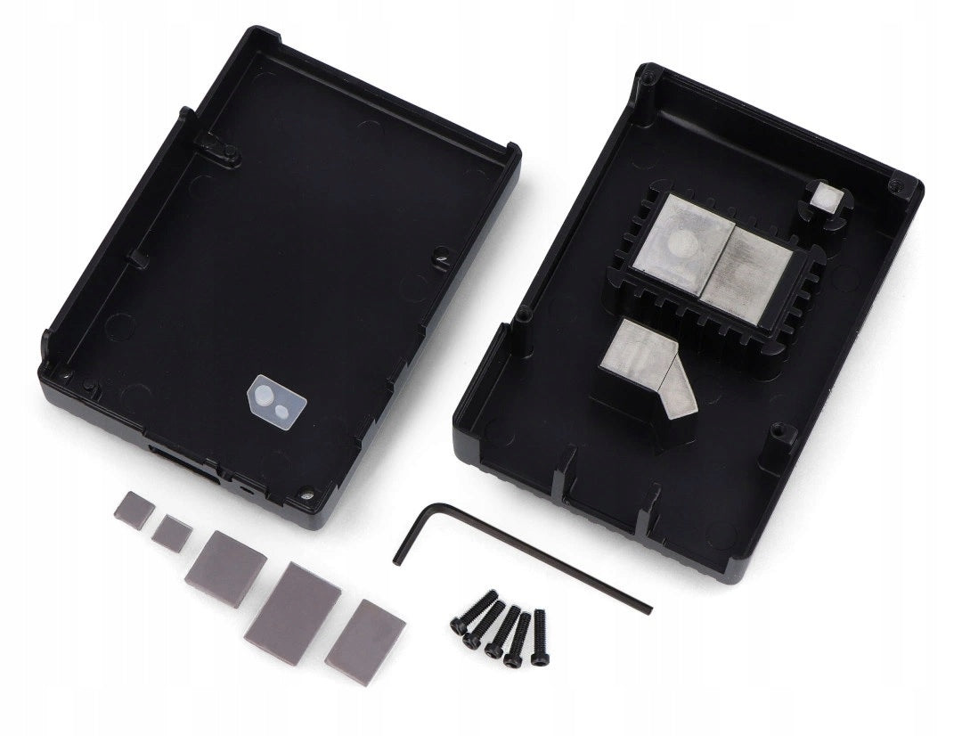 HOUSING FOR RASPBERRY PI 5 - WITH CUTOUTS - ALUMINIUM - BLACK CASE Manufacturer code OBUDOWA DO RASPBERRY PI 5