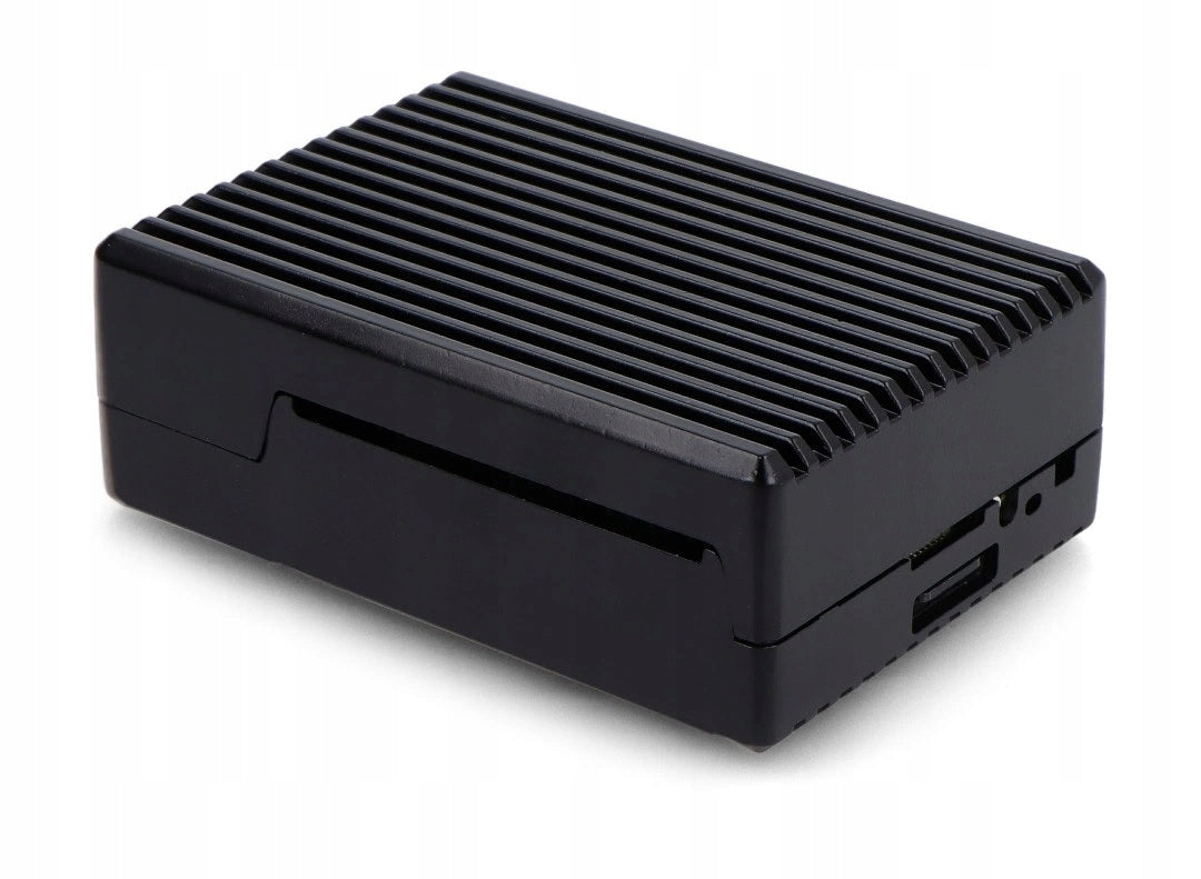 HOUSING FOR RASPBERRY PI 5 - WITH CUTOUTS - ALUMINIUM - BLACK CASE