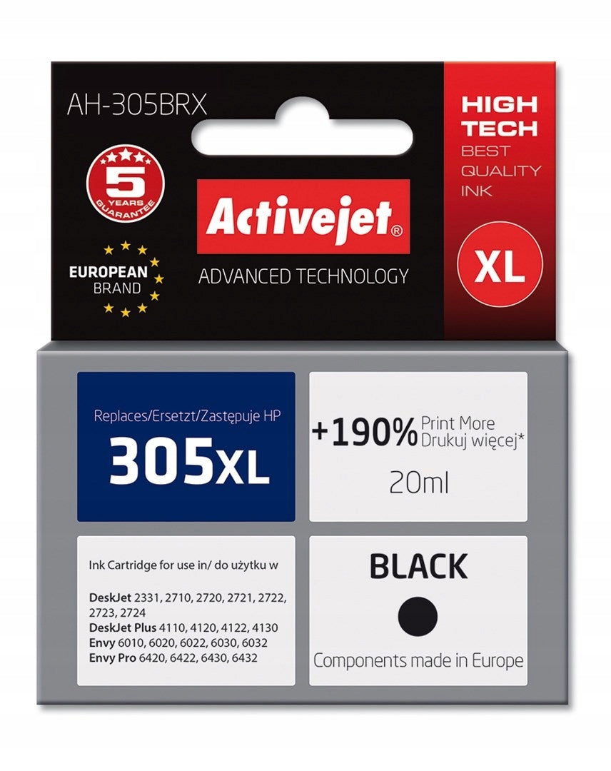 HP 305XL BLACK ACTIVEJET INK CARTRIDGE