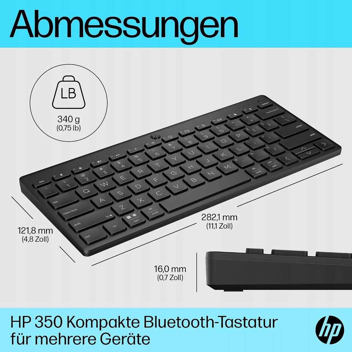 HP Bluetooth QWERTZ black backlit membrane wireless keyboard Keyboard layout DE (qwertz)