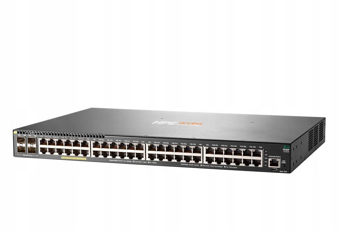 HPE Aruba Networking 2930F 48G PoE+ 4SFP Switch PoE Support Manufacturer HPE