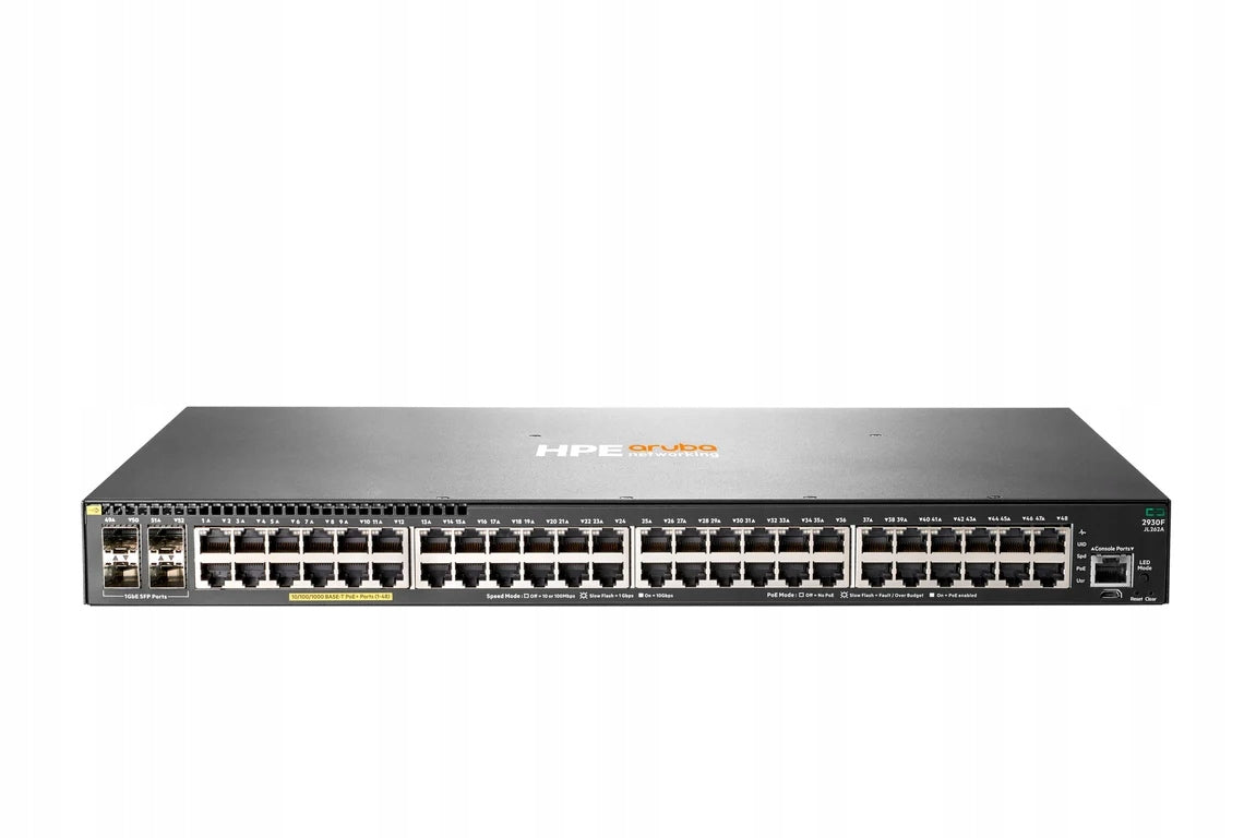HPE Aruba Networking 2930F 48G PoE+ 4SFP Switch PoE Support