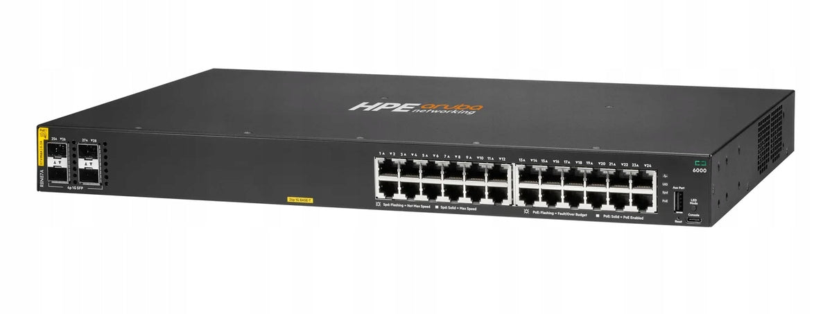 HPE Aruba Networking CX 6000 24G Class4 PoE 4SFP 370W Switch Management... Manufacturer Aruba