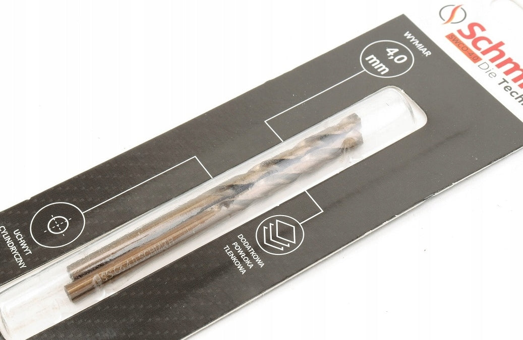HSS Cobalt Steel Metal Drill Bit 4 mm 2 Pack Schmith Brand Schmith