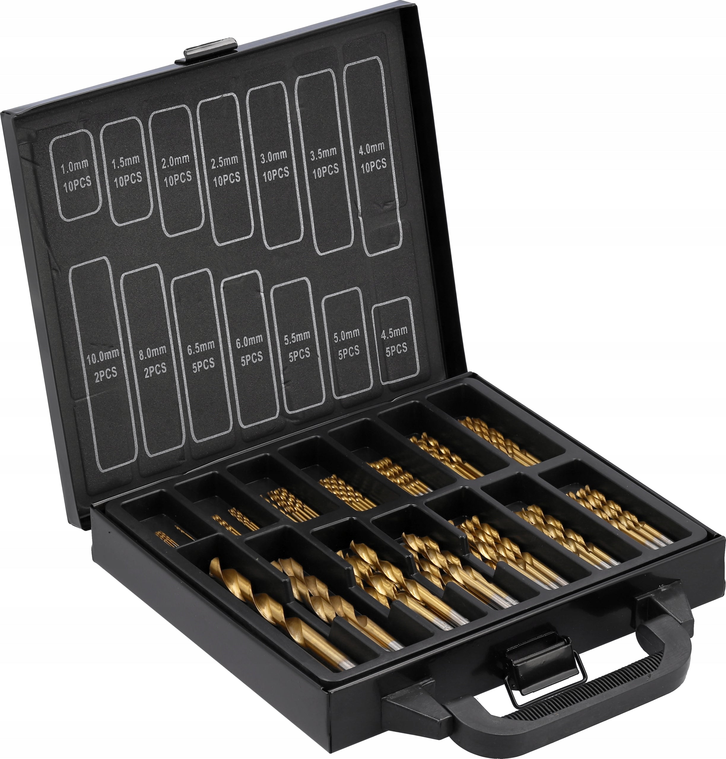 HSS DRILL BITS FOR METAL 1-10mm 99pcs YATO TITANIUM NITRIDE DRILL BIT SET Manufacturer code YATO_YT-44591