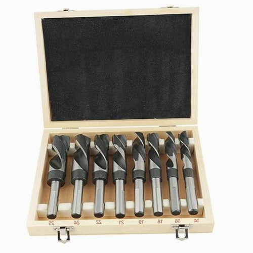 HSS SPIRAL DRILL BITS SET OF 8 HARDENED STEEL TOOLS