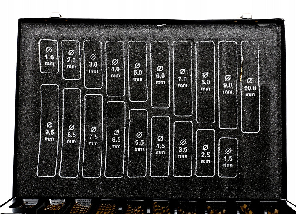 HSS-TIN Titanium Drill Bit Set 170pcs Suitcase Mounting type cylindrical