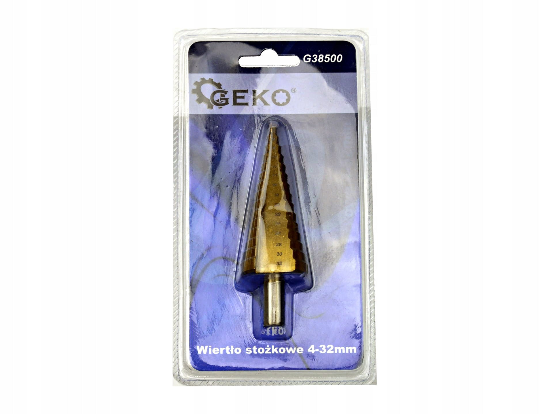 HSS TiN 4-32mm GEKO G38500 Tapered Drill Bit Purpose for sheet metal for wood for metal for plastic