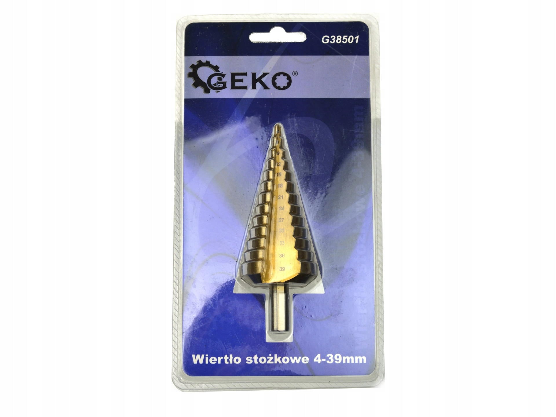 HSS TiN 4-39mm GEKO G38501 Tapered Drill Bit Product weight with unit packaging 0.4 kg