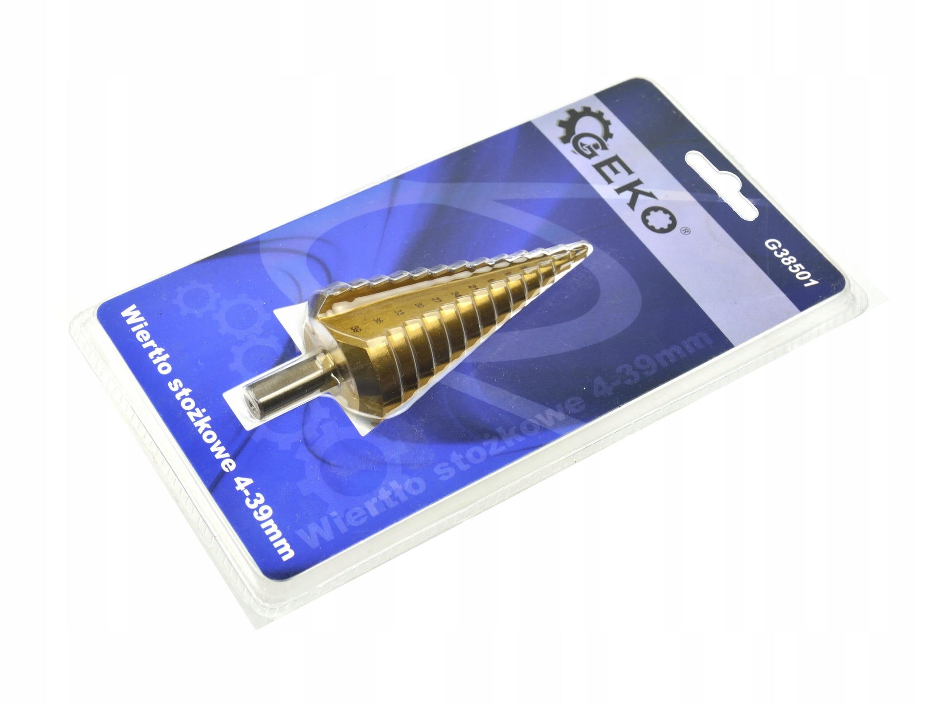 HSS TiN 4-39mm GEKO G38501 Tapered Drill Bit Purpose for sheet metal for wood for metal for plastic