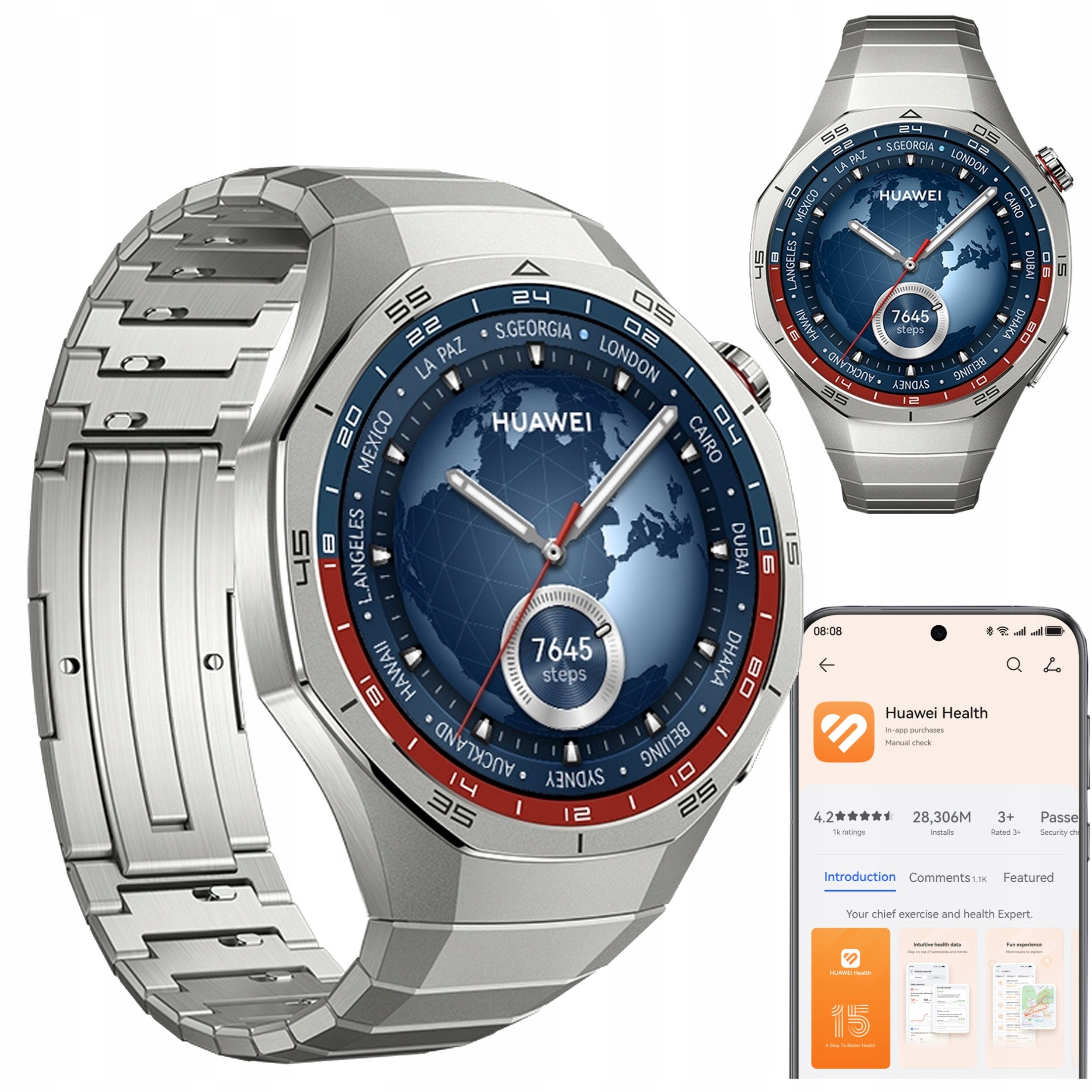 HUAWEI Smartwatch WATCH GT5 Pro Elite 46mm AMOLED NFC silver