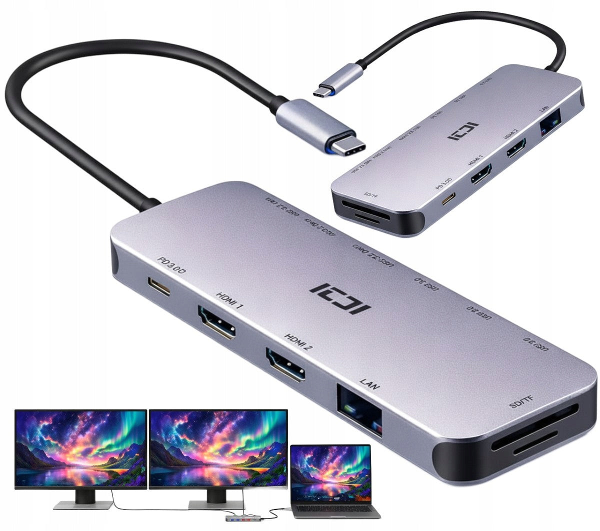 HUAWEI USB-C Laptop Docking Station for 2 Monitors Image Extension