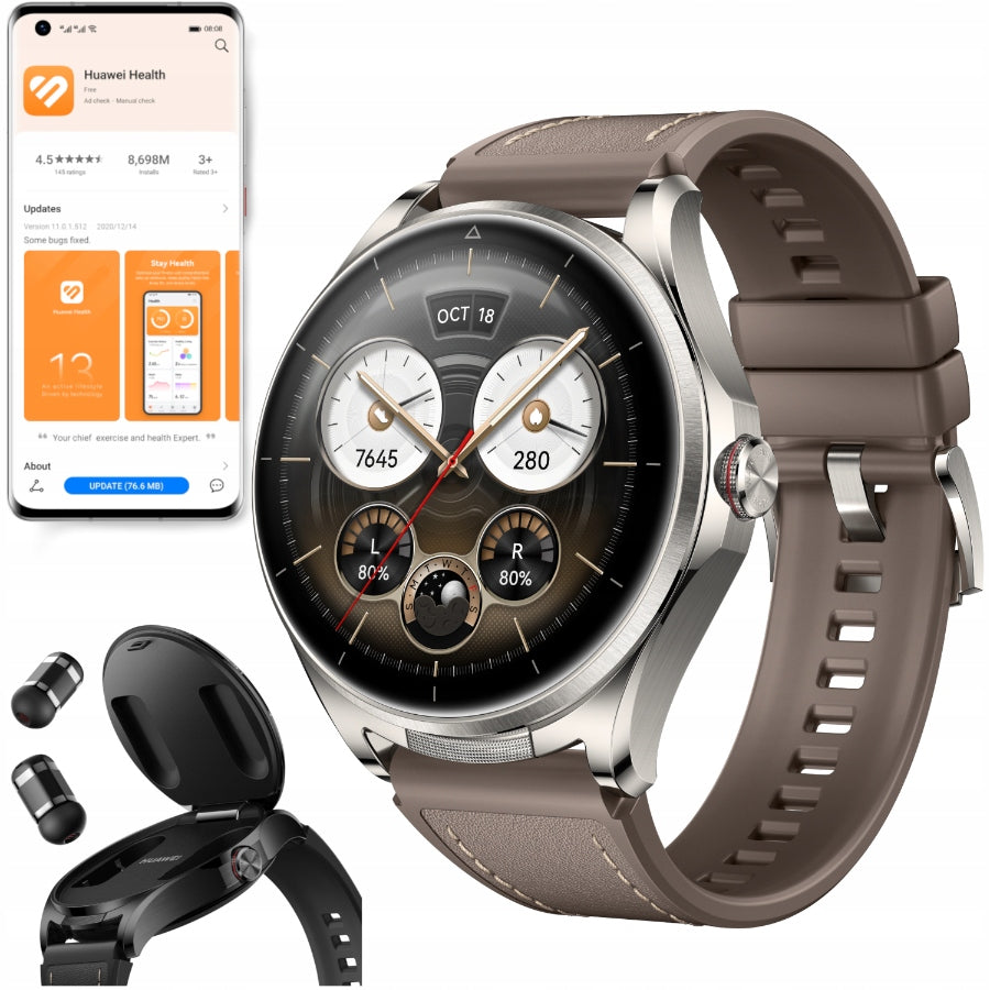 HUAWEI WATCH BUDS 2 SMARTWATCH 2IN1 WITH HEADPHONES TWS NFC BROWN
