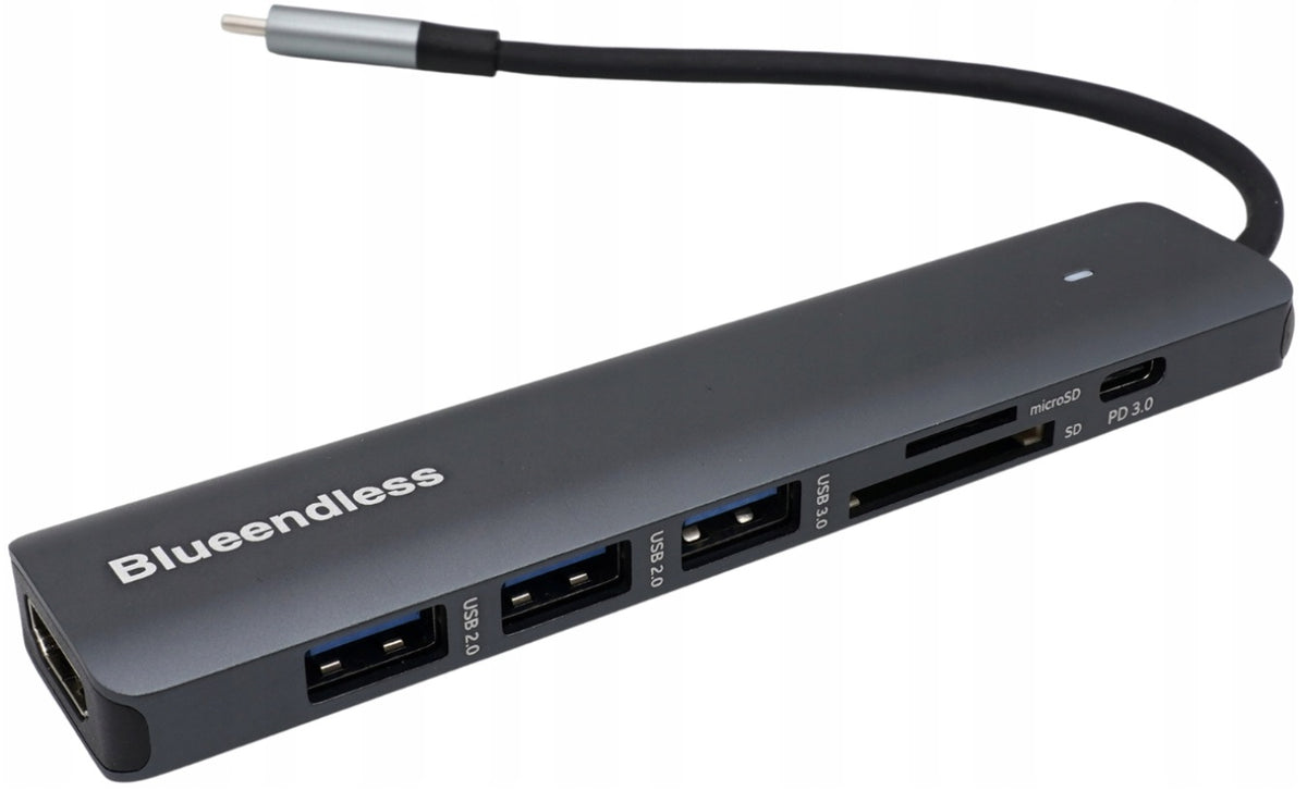 HUB 7IN1 Adapter USB-C HDMI 4K USB 3.0 SD PD